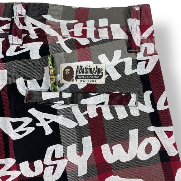 BAPE graffiti check one point relaxed fit pants - Picture 8 of 11